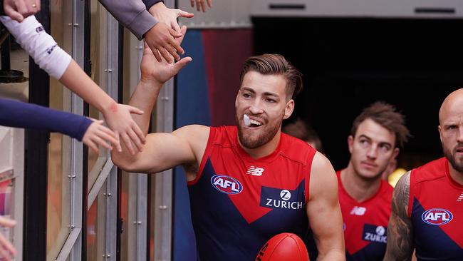 Jack Viney leads Melbourne into battle this year with Nathan Jones.