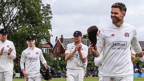 James Anderson takes seven wickets.