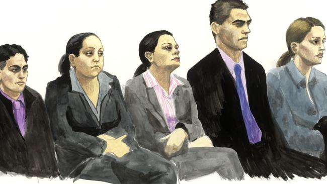 Members of the Debs family in court.