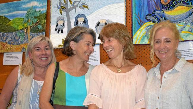 Rosie Pinna, Maureen Cromer, Kim O'Brien and Margaret Lucas. Gympie Rotary Quilt & Craft Spectacular Day 1, November 3 2018. Picture: Josh Preston