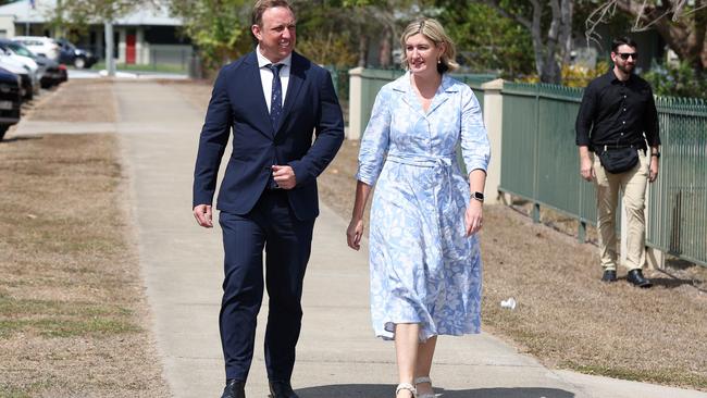 Premier Steven Miles and Health Minister Shannon Fentiman hold a press conference at Mareeba Hospital. Pics Adam Head