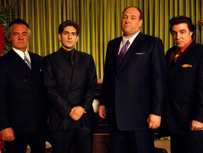 Casting revelation ... Steven Van Zandt (right) was almost set to take the role of Tony Soprano which ended up being played by James Gandolfini (second right). They are pictured with Tony Sirico and Michael Imperioli. Picture: Supplied.