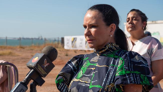 Minister for Indigenous Australians Linda Burney at the sod turning ceremony for the new Larrakia Cultural Centre at Stokes Hill. Picture: Pema Tamang Pakhrin