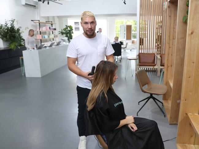 Jaye Edwards at his Crown St salon that is one of the five to be sold.