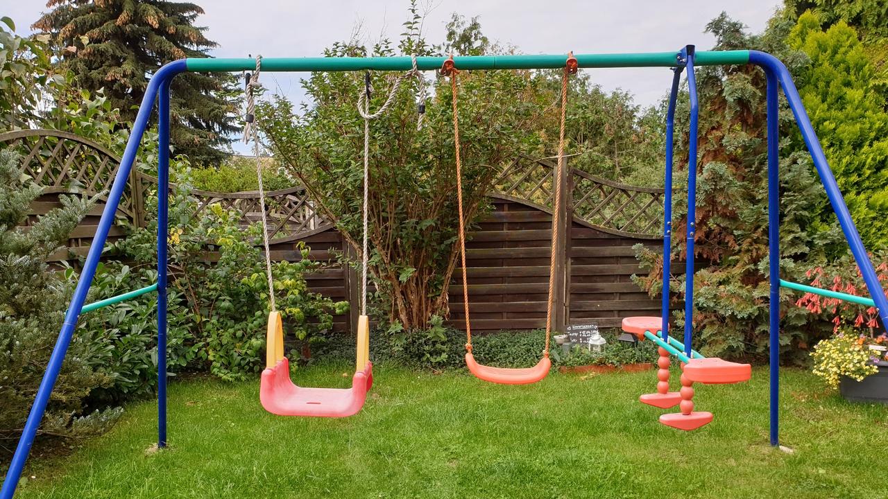 You likely had some variation of this swing set in your back yard. Picture: iStock