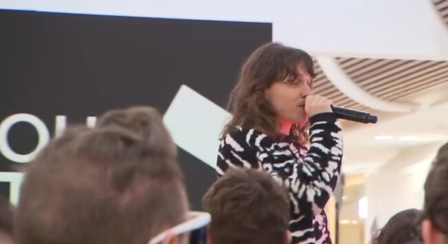 Adelaide-born rapper Allday has delighted fans with a surprise pop-up concert. Picture: 7NEWS
