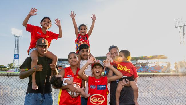 Jeffrey Family at the Gold Coast Suns v Hawthorn AFL match at TIO Stadium. Picture: Pema Tamang Pakhrin