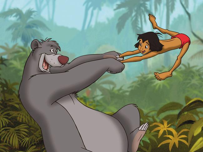 Bare necessities ... Baloo the bear with character Mowgli.