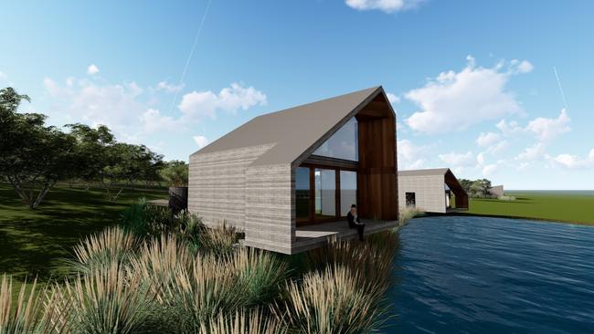 Artist's impressions of the new Mistere eco-tourism development planned for Kangaroo Island.