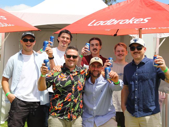 The Ocean Grove Joinery crew at the Geelong Christmas Party race day. Picture: Alison Wynd