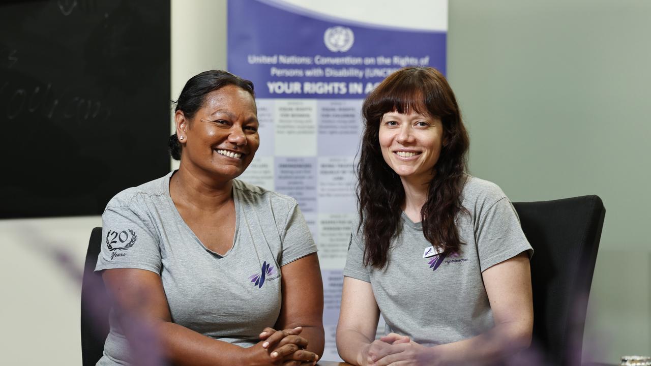 Disability advocacy group Right in Action have launched their Young Leaders Program, which empowers young people aged 18 to 26 living with a disability and gives them the assistance and skills to succeed. Young Leaders program officer Jeanette Phillips and facilitator Roxanne Doyle. Picture: Brendan Radke