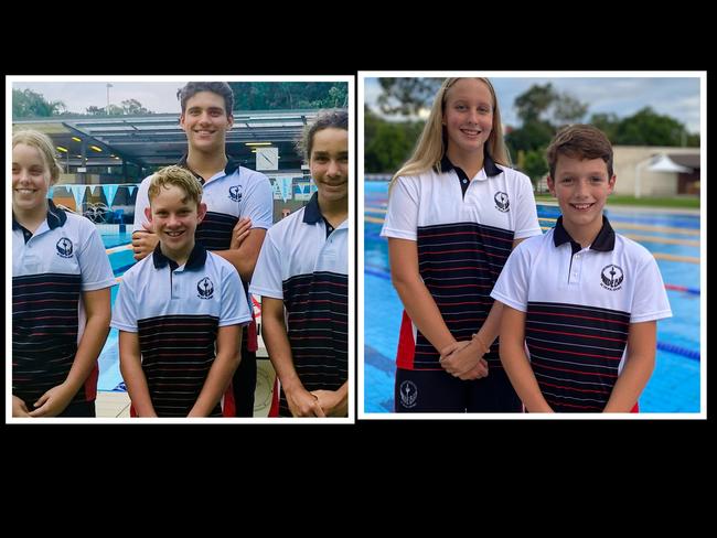 Gympie swimmers competing for Wide Bay at the :Queensland Schools State Swimming Championships at Chandler this week, March 2021.