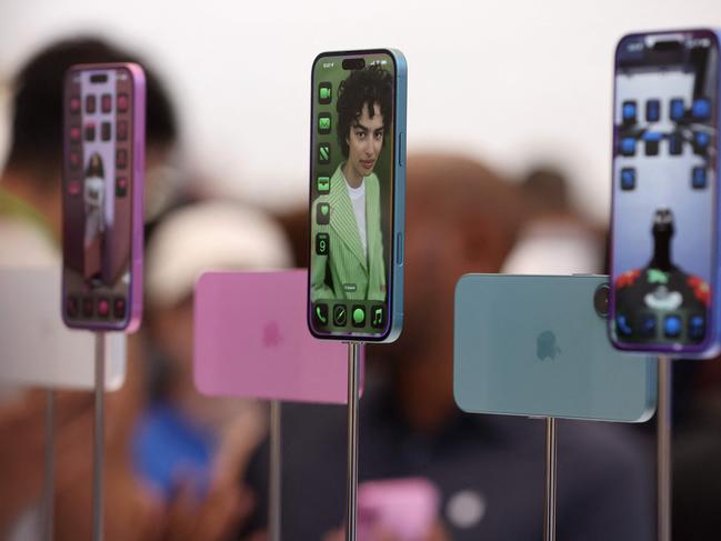 CUPERTINO, CALIFORNIA - SEPTEMBER 09: The new iPhone 16 Pro Max is displayed during an Apple special event at Apple headquarters on September 09, 2024 in Cupertino, California. Apple held an event to showcase the new iPhone 16, Airpods and Apple Watch models.   Justin Sullivan/Getty Images/AFP (Photo by JUSTIN SULLIVAN / GETTY IMAGES NORTH AMERICA / Getty Images via AFP)