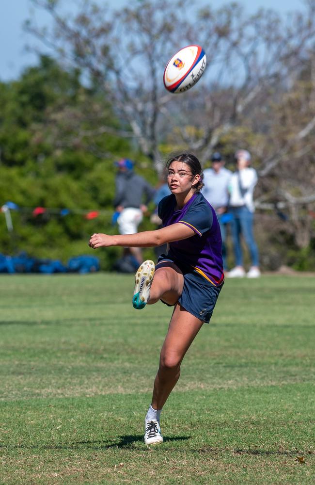 Selena Worsley Cup Game 1. Downlands first VII vs Glennie 18S. 2024 O'Callaghan Cup day at Downlands College. Photo by Nev Madsen