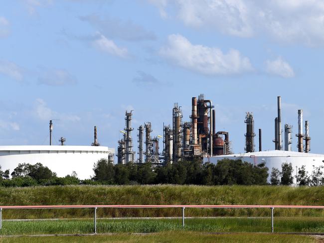 The Caltex fuel refinery in Brisbane, Monday, April 6, 2020. Caltex Australia will bring forward and extend the shutdown of its Lytton refinery as the coronavirus pandemic puts pressure on demand. (AAP Image/Dan Peled) NO ARCHIVING