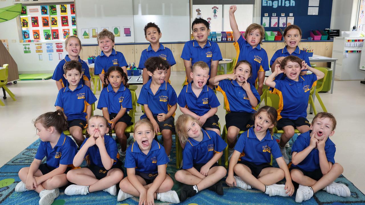 My First Year: St Augustine’s Parish Primary Prep Yellow. Back Row: Scarlett, Henryk, Otto, Dhivarush, Nash, Penelope. Middle Row: Andre, Anushka, Arlo, Harrison, Georgina, Darcy. Front Row: Magnolia, Lilah, Stella, Matilda, Olivia, Kai. Picture Glenn Hampson