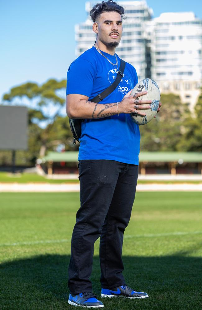Terrell May at North Sydney Oval ahead of the Beer, Footy & Food Festival on Sunday. Picture: Thomas Lisson