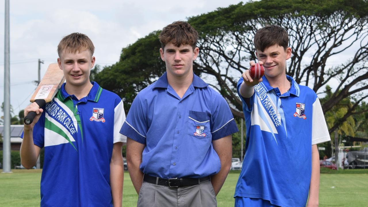 Ignatius Park College students (LtR) Callum Lindeberg, Pat Fanning and Archie Lansley will all play for NQ at the 2024 under-15s boys Northern Hub championships. Picture: Patrick Woods.