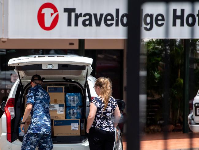 Hundreds of foreign military officials and their families will fly into Darwin and undertake quarantine throughout January to take part in training with the Australian Defence College. They are staying at an undisclosed location in Darwin's CBD, believed to be the Travelodge.Picture: Che Chorley