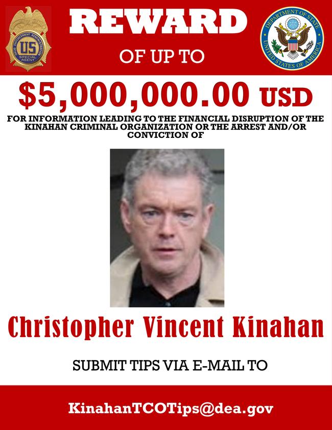 Christopher Vincent Kinahan has a $A7 million reward on his heads from the US Drug Enforcement Agency. Picture: Supplied