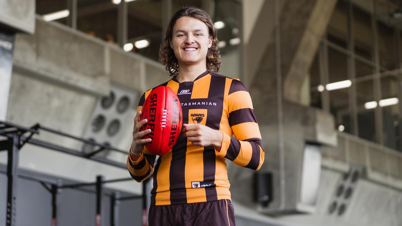 Jack Ginnivan on his first day at Hawthorn. Picture: Supplied