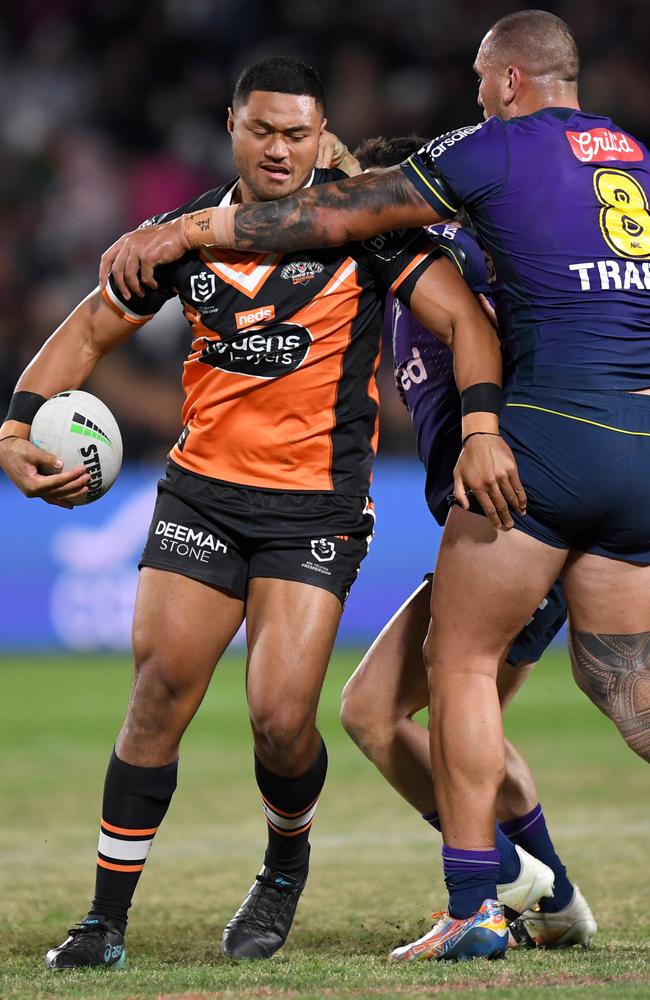 The Storm insist they can fit both Stefano Utoikamanu and Nelson Asofa-Solomona under their cap next year. Credit: NRL Images.