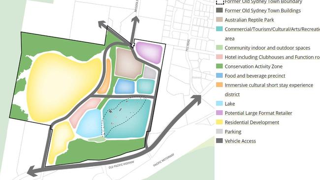  Draft Structure Plan for the former Old Sydney Town site.