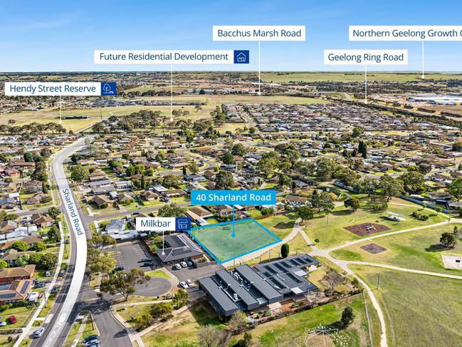 The 1500sq m property at 40 Sharland Rd, Corio, is strategically positioned to capture growth from nearby housing developments.