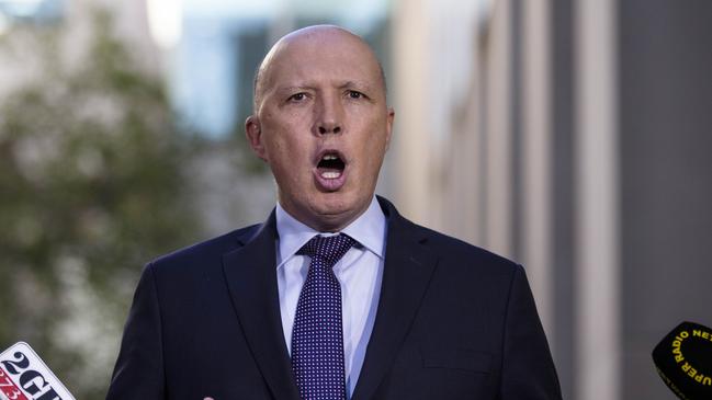 Home Affairs Minister Peter Dutton has attacked Queensland Premier Annastacia Palaszczuk over her handling of schools during the COVID-19 crisis. Picture Gary Ramage