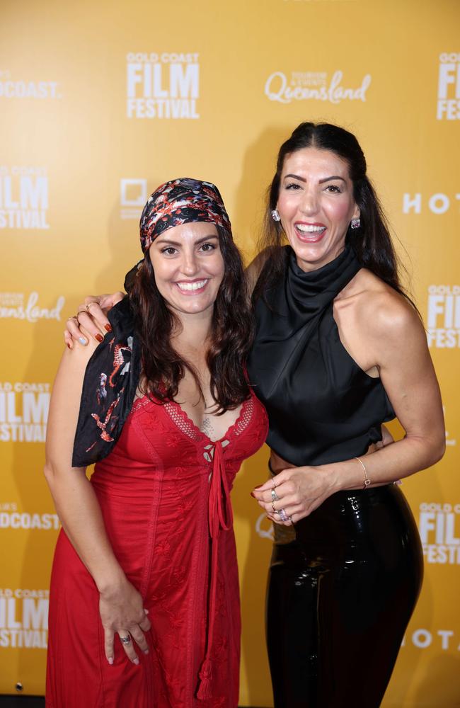 Simone Ng and Christie Zakos at the JAFAICAN premiere with Peter Andre at Gold Coast Film Festival at HOTA. Picture, Portia Large.