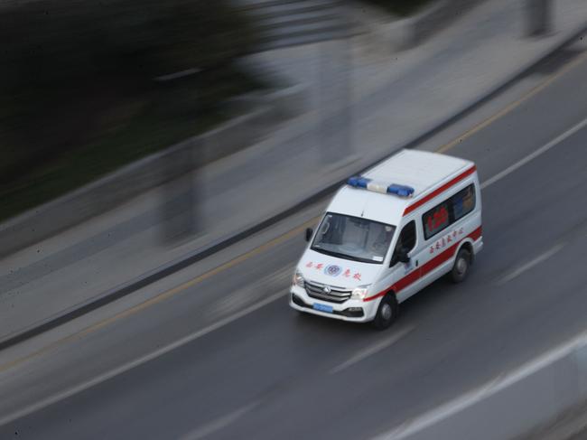 An ambulance making its way in Xi'an in China's northern Shaanxi province, amid a coronavirus lockdown in the city. Picture: AFP / China OUT