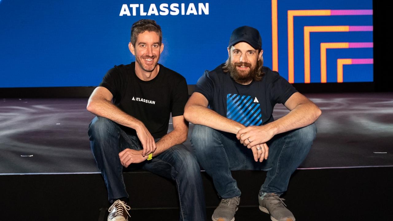 Atlassian co-founders Scott Farquhar and Mike Cannon-Brookes (right) have been fighting it out for the title of most expensive property.