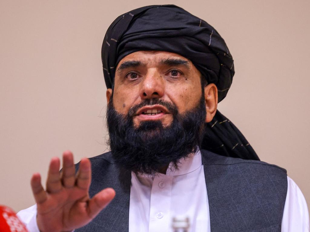 Taliban negotiator Suhail Shaheen at a press conference in Moscow on July 9, 2021. Picture: Dimitar Dilkoff/AFP