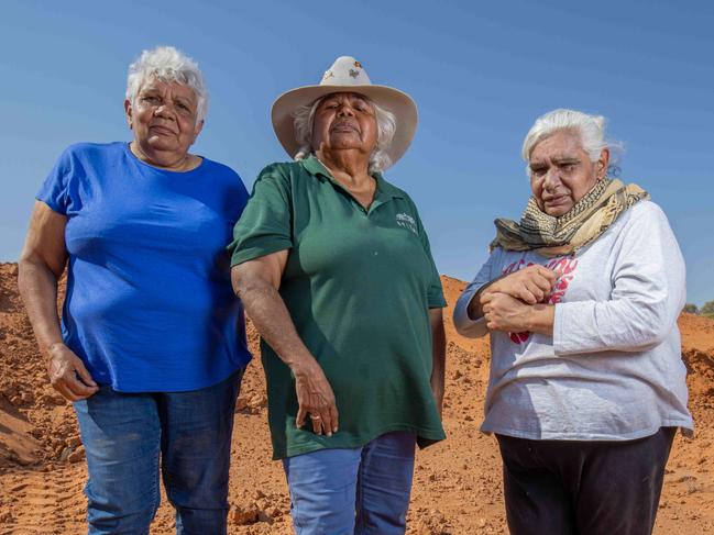 Heather Stuart , Beverley Patterson and Regina  McKenzie along the Hawker Graded Track. Pictured on September 15th 2023. Picture: Ben Clark