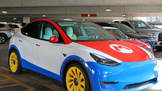 A Mario Kart Tesla has been discovered. Picture: Facebook.