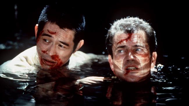 Mel Gibson and Jet Li in Lethal Weapon 4.