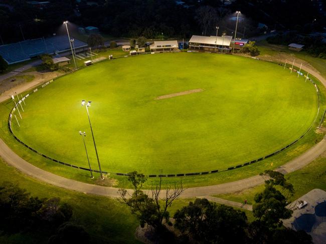 Rye's football ground under lights. Picture: Jonathan Dade