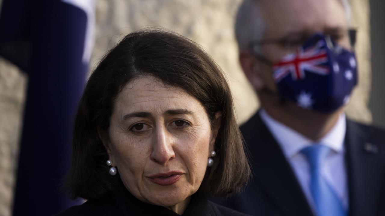 NSW Premier Gladys Berejiklian and. Prime Minister Scott Morrison. (Photo by Jenny Evans/Getty Images)