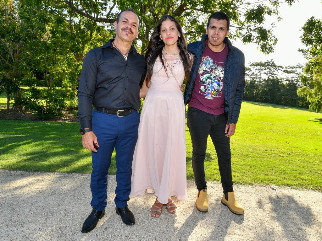 Lismore High Year 12 Formal 2022: Dad Darren, Jenny and Sachin Paden