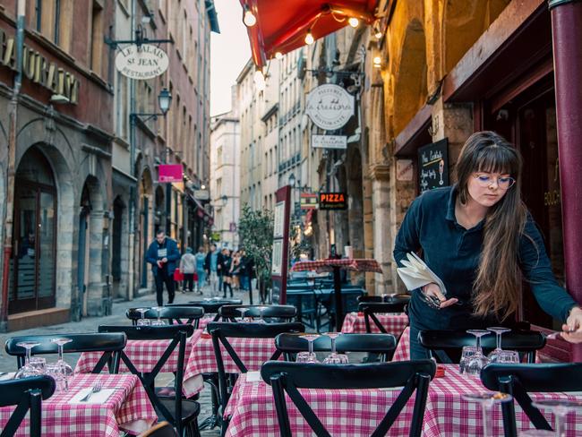 Alfresco dining in Lyon, France.