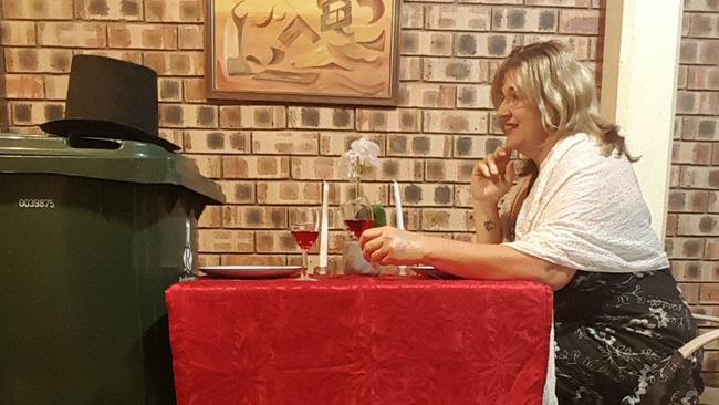 Gayle Franklin took her bin out on a date - apparently they weren't a perfect match. Picture: Facebook/Gayle Franklin