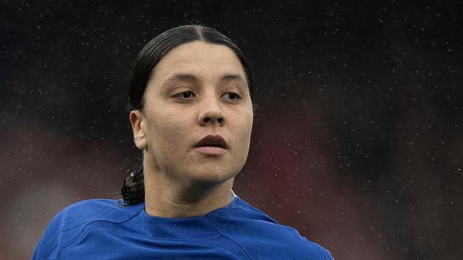 LONDON, ENGLAND - DECEMBER 10:  Sam Kerr of Chelsea during the Barclays WomenÃÂ´s Super League match between Arsenal FC and Chelsea FC  at Emirates Stadium on December 10, 2023 in London, England. (Photo by Visionhaus/Getty Images)