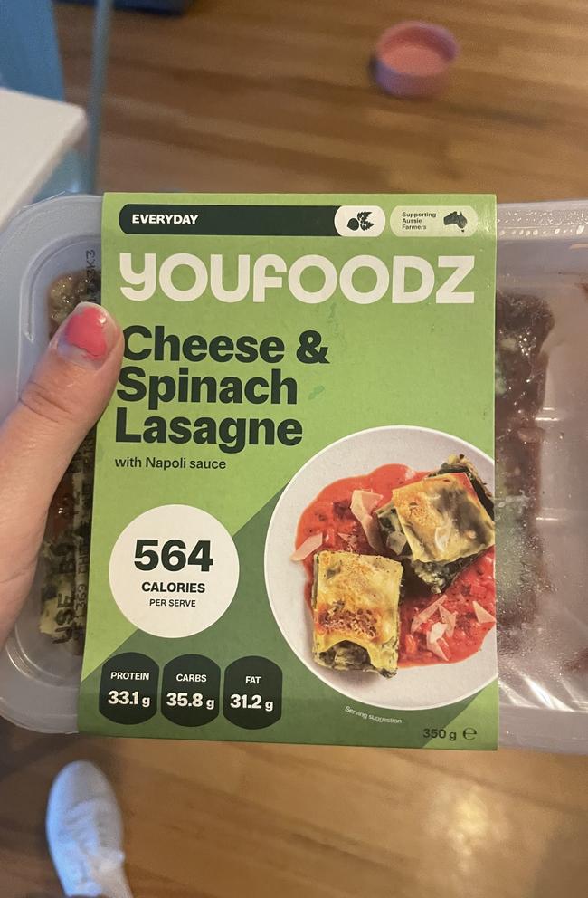 The cheese and spinach lasagne from Youfoodz.