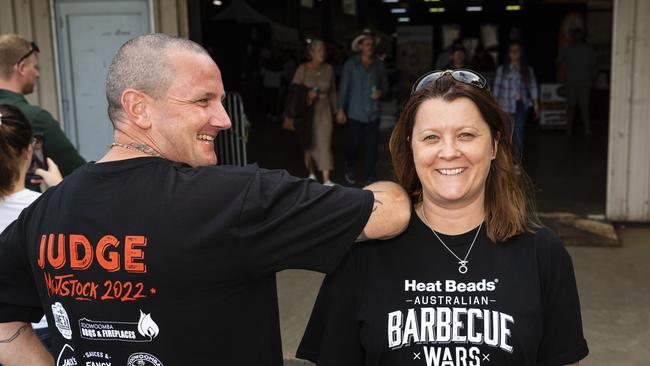 Meatstock Barbecue Wars judges Ben and Ali Griffin at Toowoomba Showgrounds, Saturday, April 9, 2022. Picture: Kevin Farmer