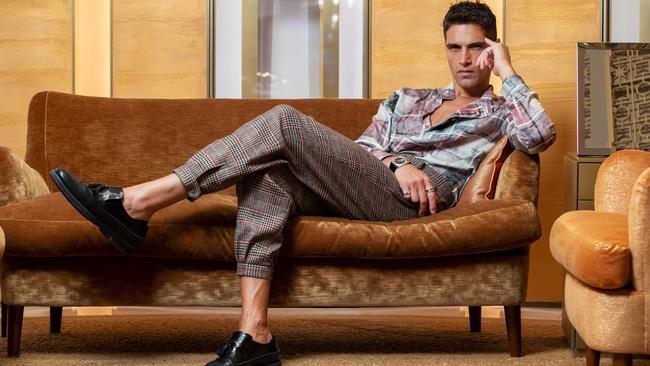 Fabio Mancini, one of the worlds top models, at Bulgari’s flagship Sydney store. Picture: Justin Lloyd