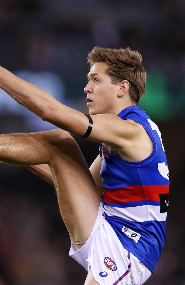 Fergus Greene playing for the Western Bulldogs in 2018.