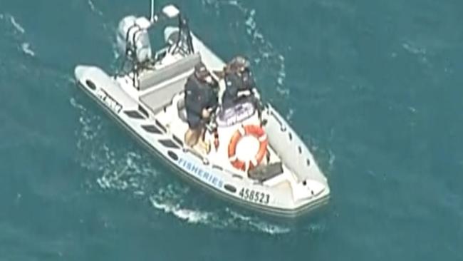 Emergency rescue personnel search for Tod Gendle after he was attacked by a shark near Streaky Bay. Picture: 7 News