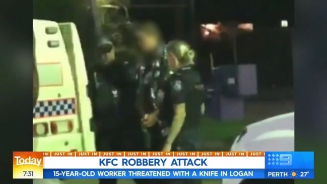 15yo girl threatened with knife at KFC (9 News)