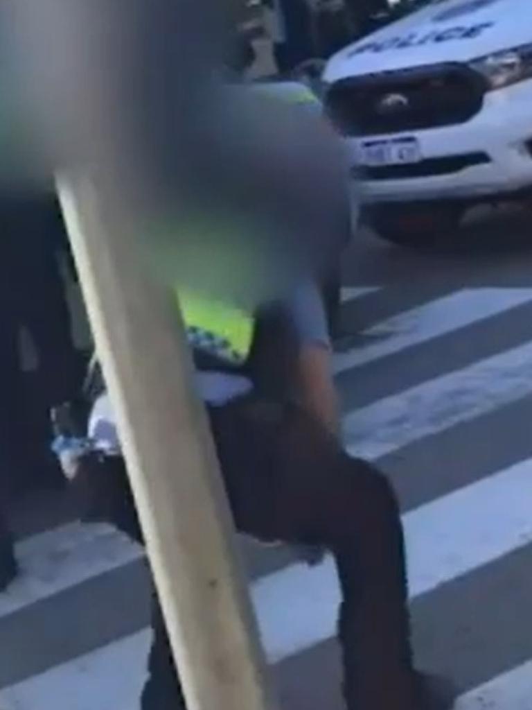 The man allegedly tried to grab an officer’s gun. Picture: 9News