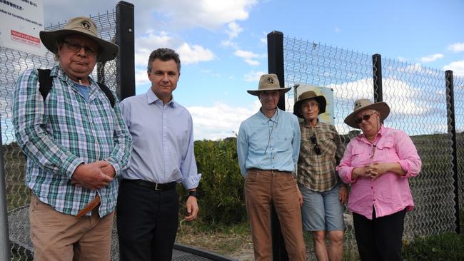 Matt Thistlethwaite MP, second from left, wants the shooters to move off the land.